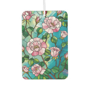 Blumenglasmalerei-Effekt Rosa Blumen Botanisch Autolufterfrischer