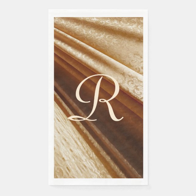 Blumengoldgeflecht Mit Monogramm Serviette (Vorderseite)