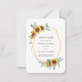 Blumengoldgeometrische Sonnenblume Save the Date Mitteilungskarte