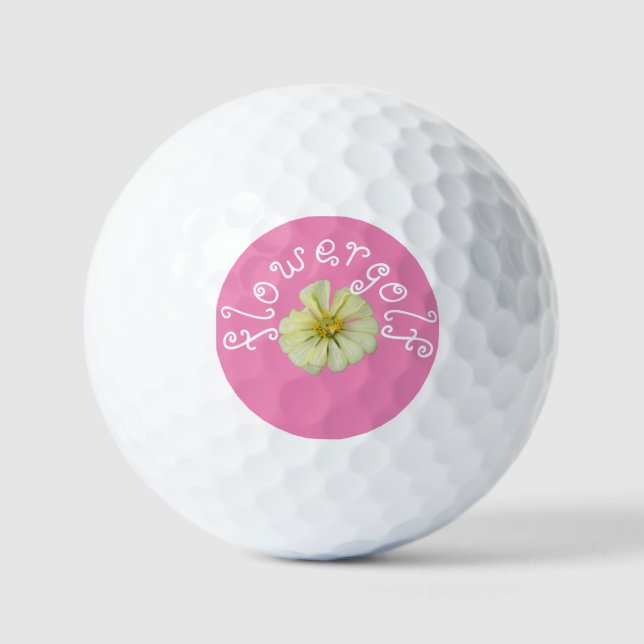 Blumengolf Glass Balls Weiße Blume Golfball (Vorderseite)