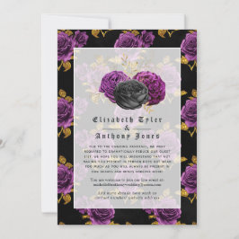Blumengotik reduzierte Hochzeitgastliste Ankündigung