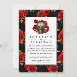 Blumengotik reduzierte Hochzeitgastliste Ankündigung