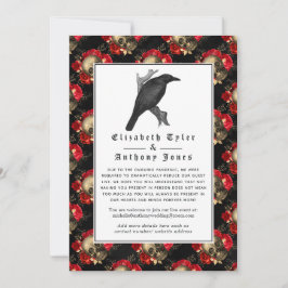 Blumengotik reduzierte Hochzeitgastliste Ankündigung