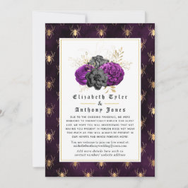 Blumengotik reduzierte Hochzeitgastliste Ankündigung