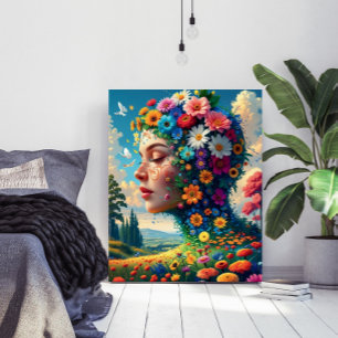 Blumengöttin Surrealer Kunstposter Poster