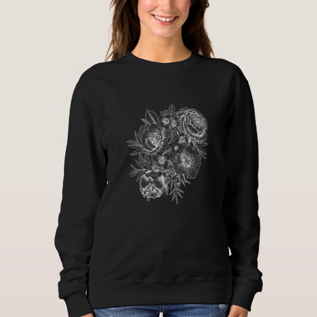 Blumengrafik Lässig Sweatshirt (Vorderseite)