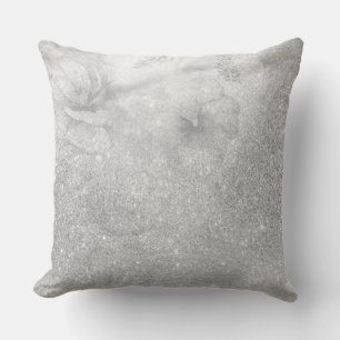 *~* Blumengrau neutraler Glitzer Grau Kissen