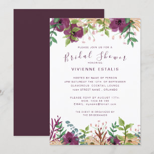 Blumengrenze des Hochzeitshauses Brautparty Einladung