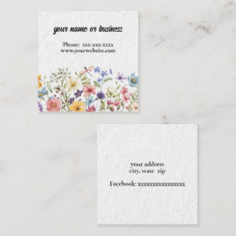 Blumengrenze Quadratische Visitenkarte