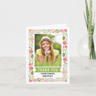 Blumengrenzklasse 2017 Abschluss Vielen Dank Dankeskarte