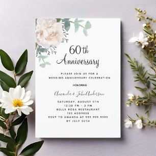 Blumengrün 60. Hochzeitstag Einladung
