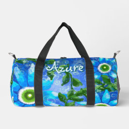 Blumengrün-Abstrakte blaugrüne Blume Personalisier Duffle Bag