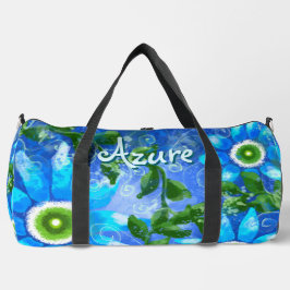 Blumengrün-Abstrakte blaugrüne Blume Personalisier Duffle Bag
