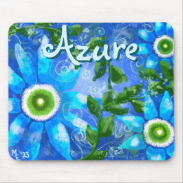Blumengrün-Abstrakte blaugrüne Blume Personalisier Mousepad