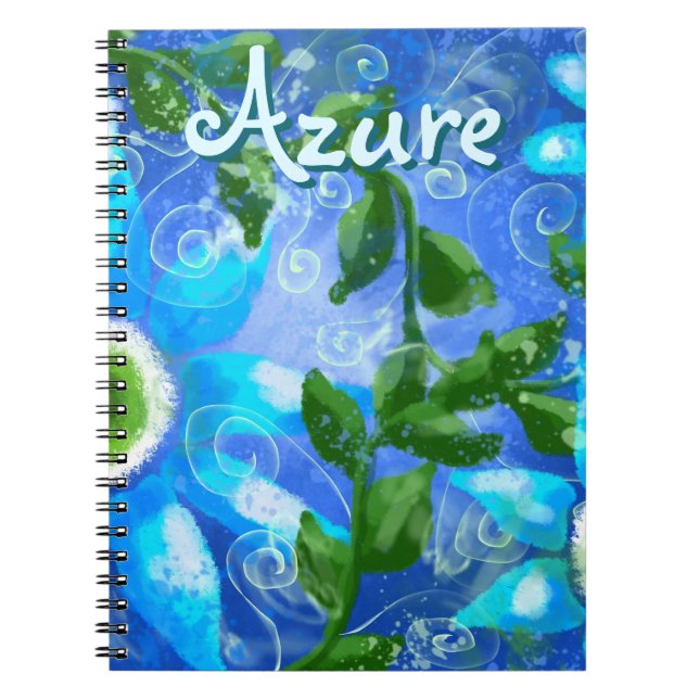 Blumengrün-Abstrakte blaugrüne Blume Personalisier Notizblock (Vorderseite)