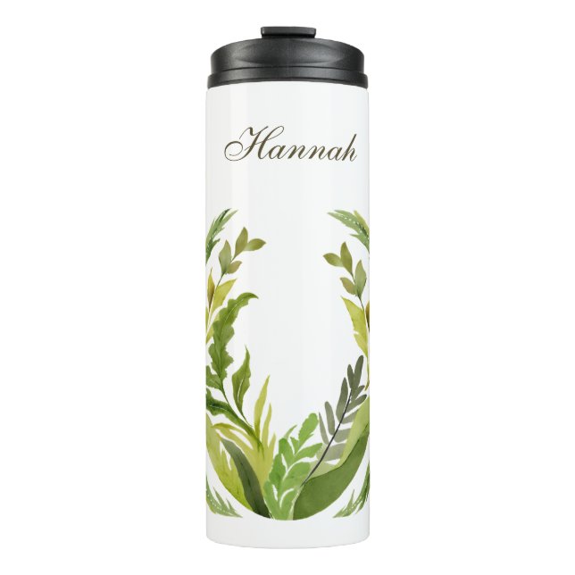 Blumengrün Beruflich Trendy Minimalistisch Thermosbecher (Vorderseite)