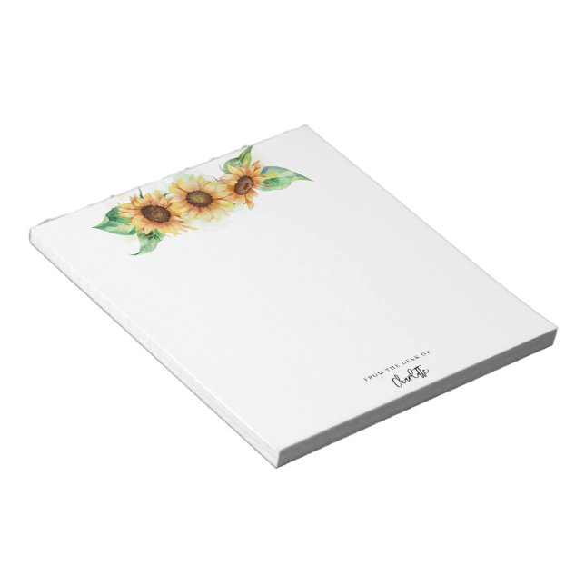 Blumengrün, Blumenschrift Botanisch Notizblock (angewinkelt)