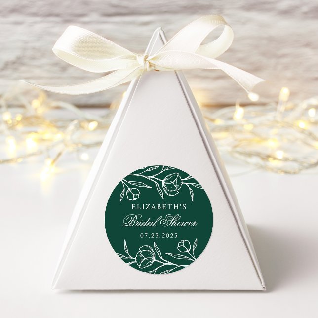 Blumengrün-Brautparty Runder Aufkleber (Von Creator hochgeladen)