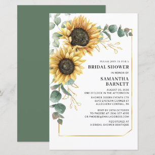 Blumengrün Bridal Dusche Einladung