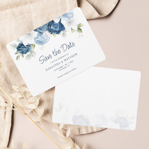 Blumengrün Dusty Blue Watercolor Save The Date