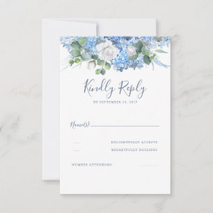 Blumengrün Dusty Blue Wedding RSVP