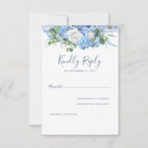 Blumengrün Dusty Blue Wedding RSVP