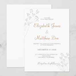 Blumengrün Einladung zur Hochzeit