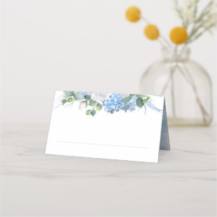 Blumengrün Elegant Dusty Blue Wedding Platzkarte