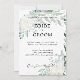 Blumengrün Elegante Hochzeit Einladung