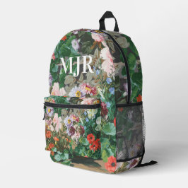 Blumengrün Eleganter Chic Bedruckter Rucksack
