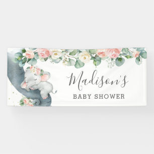Blumengrün Elephant Baby Shower Girl Willkommen Banner