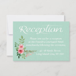 Blumengrün Empfang Rosa Blume Hochzeit Einladung