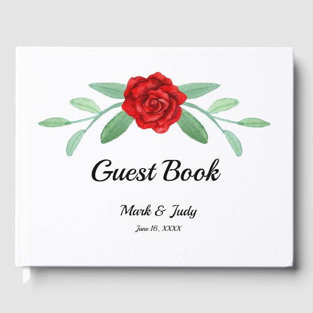 Blumengrün Foliage Hochzeit Gästebuch (Vorderseite)