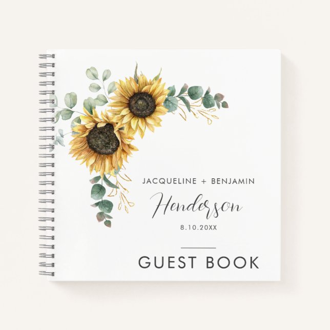 Blumengrün Hochzeitgäste Notizbuch (Vorderseite)