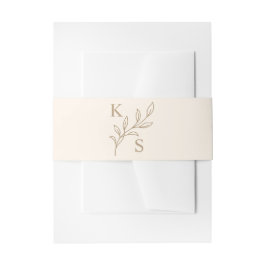 Blumengrün Hochzeitmongram Minimalistisch Einladungsbanderole