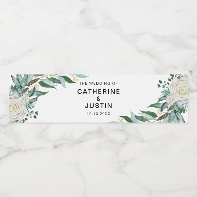 Blumengrün Hochzeitsveranstaltung Alle Text bearbe (Einzelnes Label)