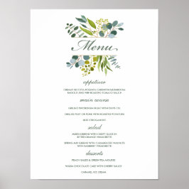 Blumengrün im Wasserfarben - Schild für Hochzeitsm