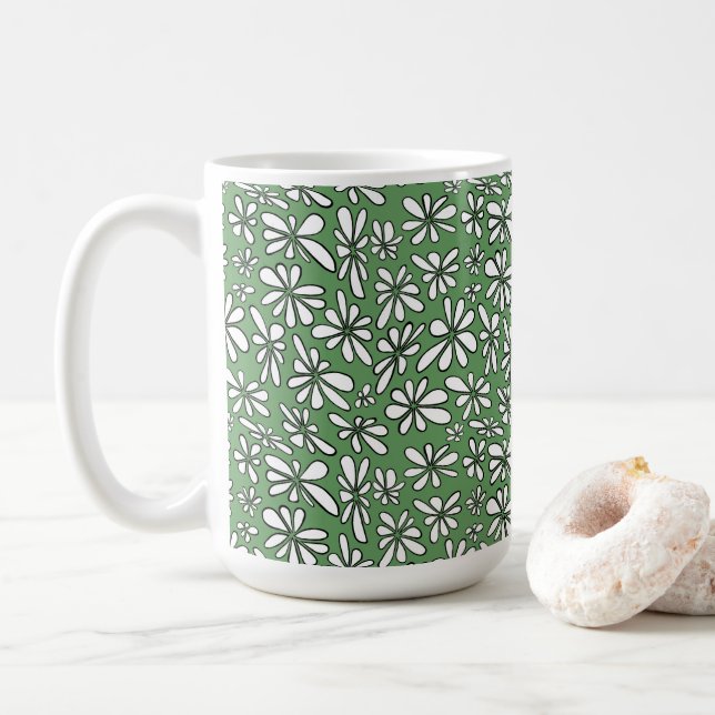 Blumengrün Kaffeetasse (Mit Donut)