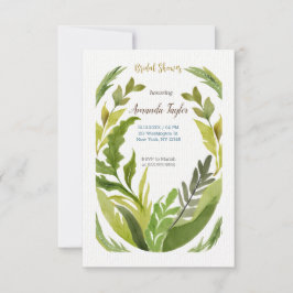 Blumengrün Minimal Calligraphisches Brautparty Einladung
