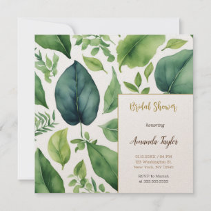 Blumengrün Minimal Calligraphisches Brautparty Einladung