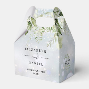 Blumengrün Mongram Winter Wedding Geschenkschachtel