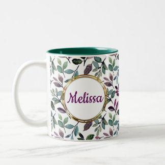 Blumengrün - Muster Zweifarbige Tasse