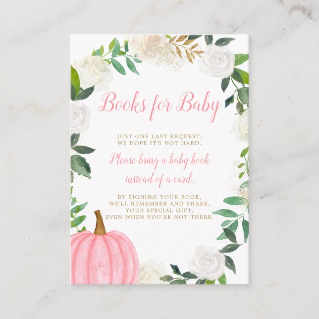 Blumengrün Pink Pumpkin Baby Buy Request Begleitkarte (Vorderseite)