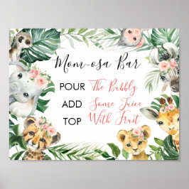 Blumengrün Safari Baby Dusche Mama-osa Zeichen Poster