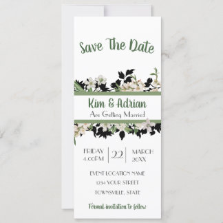 Blumengrün Save the Date Einladung