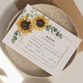 Blumengrün Sonnenblumen Hochzeit RSVP Karte
