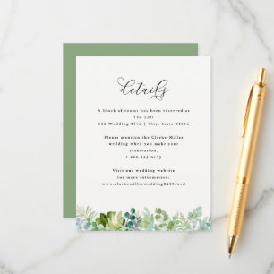 Blumengrün und Blattwerk Begleitkarte