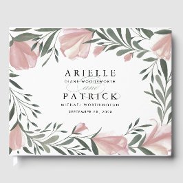 Blumengrün Vintag Rustikales Gästebuch