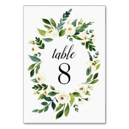 Blumengrün Vintage Hochzeit Tischnummer Karten
