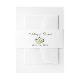 Blumengrün-weiße Hochzeit GS Einladungsbanderole